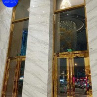 CỬA INOX 304 MẠ VÀNG CA C06 + KHUNG VÒM   